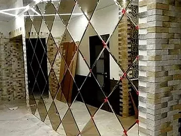 mirror tile feature wall