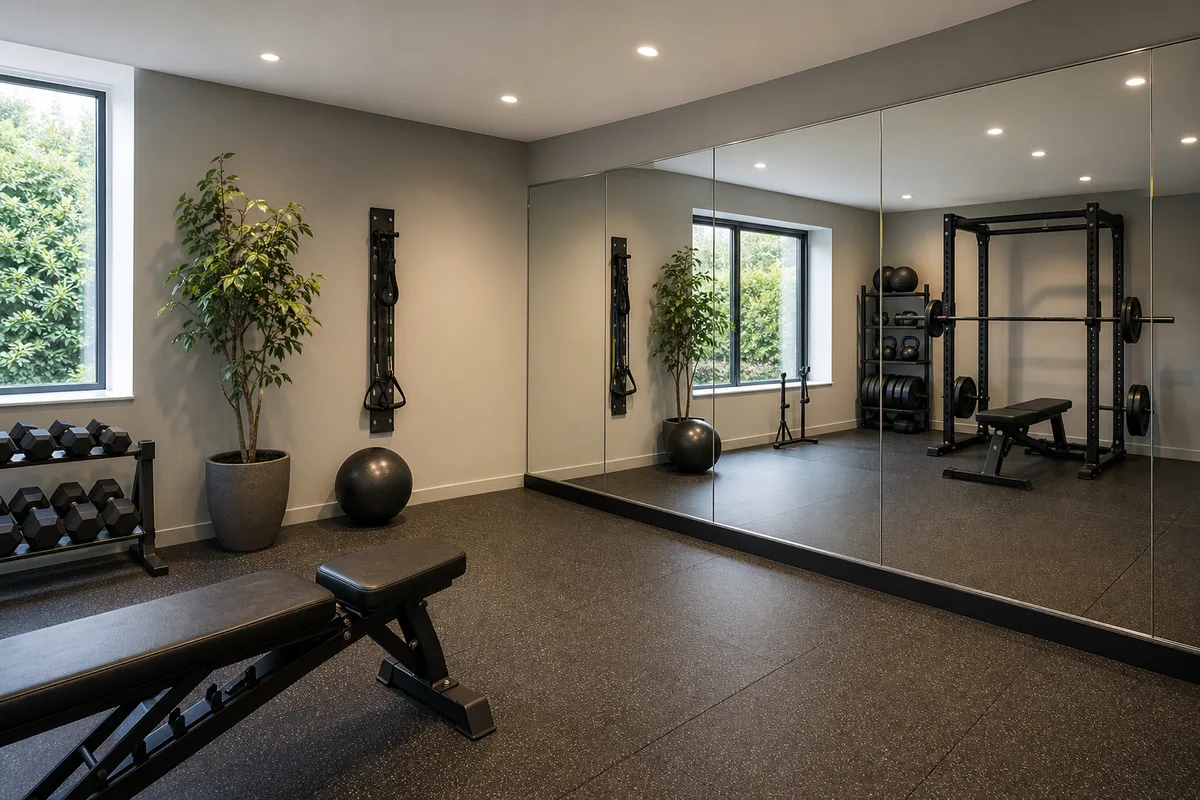 Mirrors fitted in a private personal training room