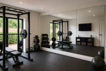 Finished home gym mirror installation