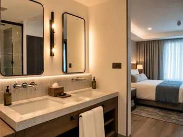 Mirrors installed as part of a hotel refurbishment project