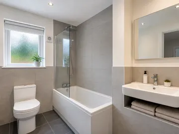 Bathroom mirror fitted in a new-build property