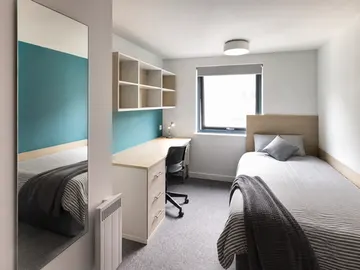Wall mirror fitted in student accommodation